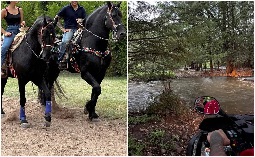 Ángela Aguilar y Christian Nodal pasean, ya como esposos, en el rancho familiar de los Aguilar.