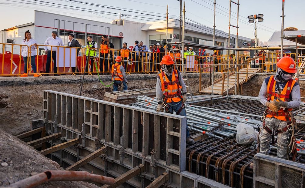 Construcción de la Línea 6 del Metro de Monterrey. Foto: especial