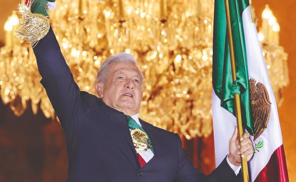 Actual presidente de México en el Grito de Independencia del 2022. Foto: Berenice Fregoso