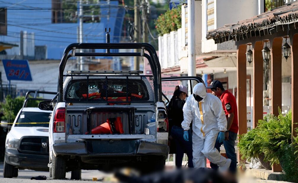 Enfrentamientos en Tecpan de Galeana, Guerrero. Foto: AFP