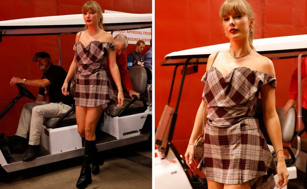 Swift luce un total look de Vivienne Westwood. Foto: AFP