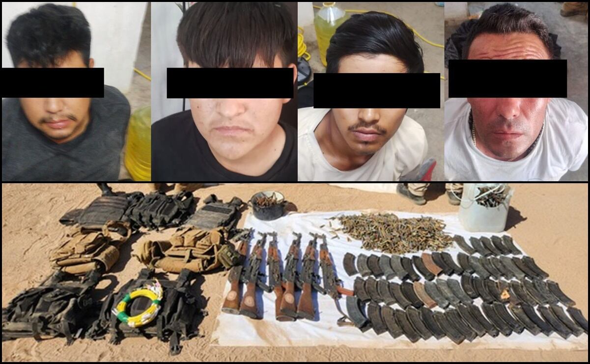 Authorities arrest four alleged criminals, seize arsenal and vehicles in Sonora