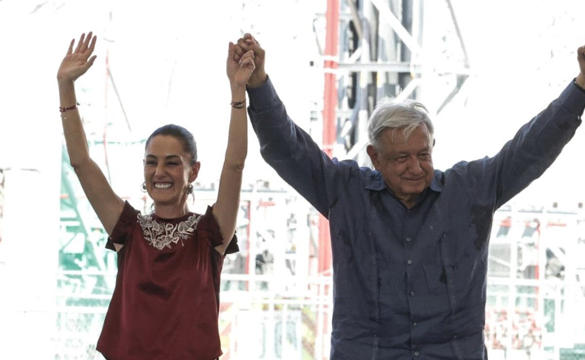 Andrés Manuel López Obrador y Claudia Sheinbaum. Foto: Gabriel Pano / EL UNIVERSAL