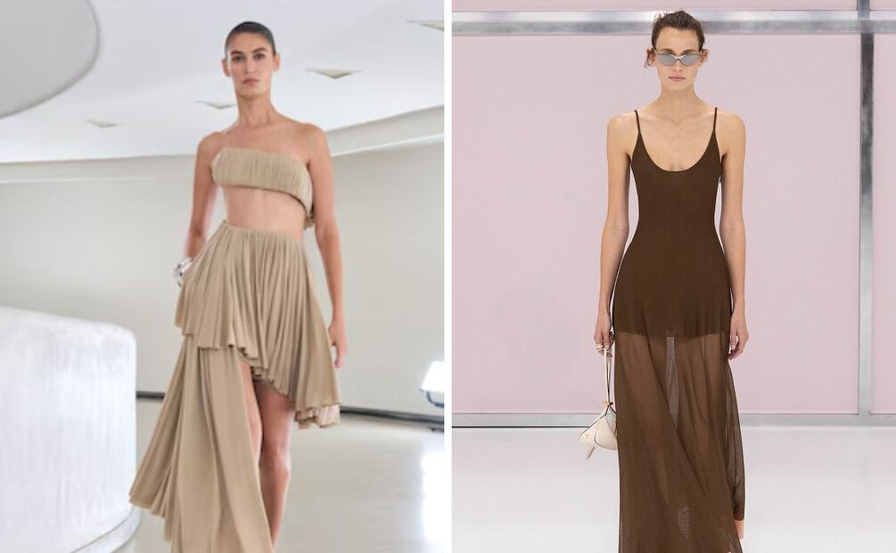 El Color del Año según Pantone: Mocha Mousse, motivará a usar tonos tierra. Foto: Maison Alaïa y Fendi