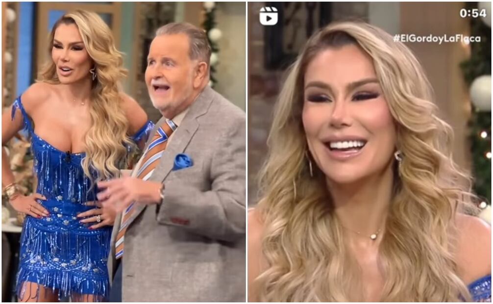 Ninel Conde luce curvas en el programa "El Gordo y la Flaca" pero su rostro es lo que acapara la atención.