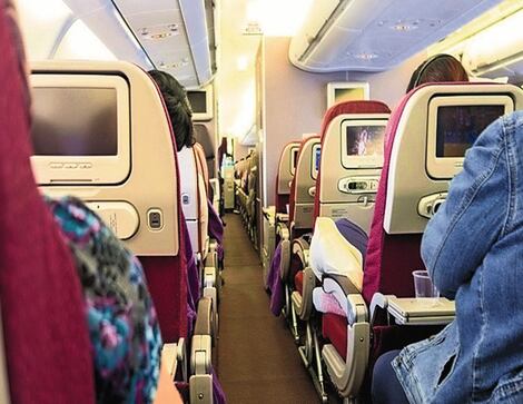 mujer se desnuda en vuelo | El Universal