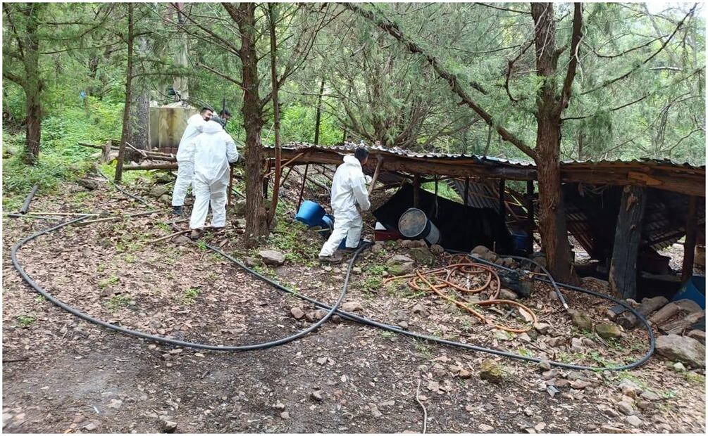 Ejército desarticula laboratorio de metanfetaminas utilizado por el crimen organizado en Zacatecas. Foto: Sedena