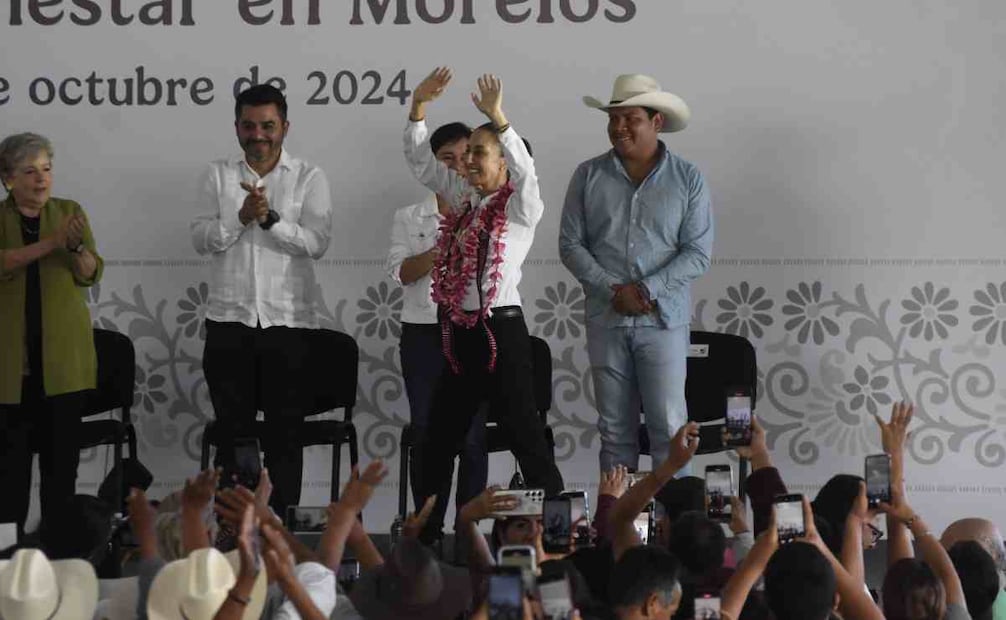 La presidenta de México Claudia Sheinbaum visitó el municipio de Jantetelco en Morelos en su primer gira de trabajo como mandataria nacional. Foto: Tony Rivera/EL UNIVERSAL