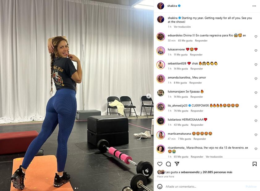 Shakira comenzará con su gira el 11 de febrero de este año.
Foto: Instagram