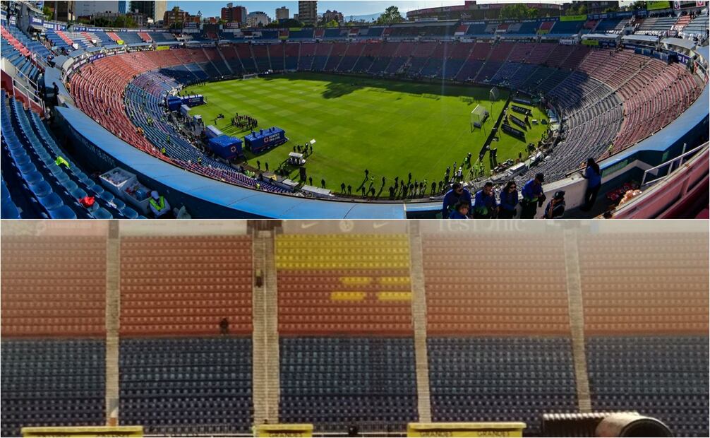 Así luce el Estadio Ciudad de los Deportes; se espera que sea pintado en su totalidad durante esta semana. FOTO: ESPECIAL