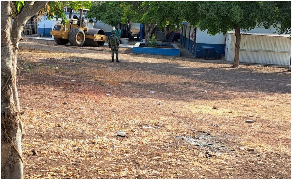 Utilizan primaria de Sinaloa como campamento militar (4/12/2024). Foto: Cortesía