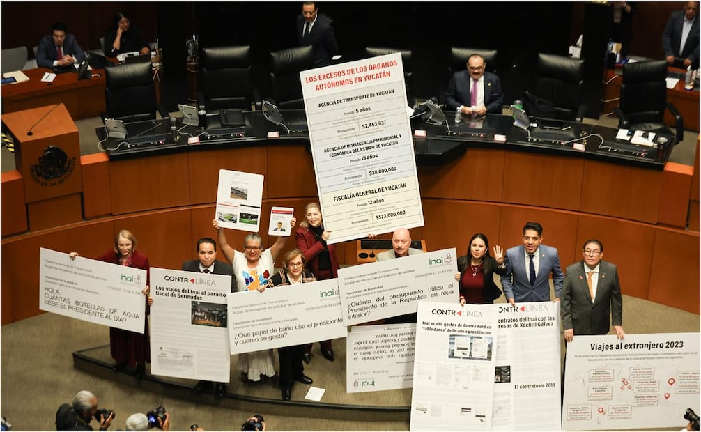 Lgisladores discuten en el Senado de la República extinción de los organismos autónomos. Foto: Diego Simón/EL UNIVERSAL