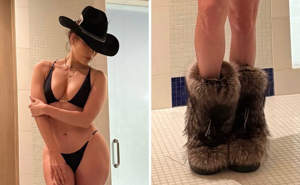 Jennifer Lopez sumó un sombrero vaquero para la fotografía. Foto: Instagram @jlo