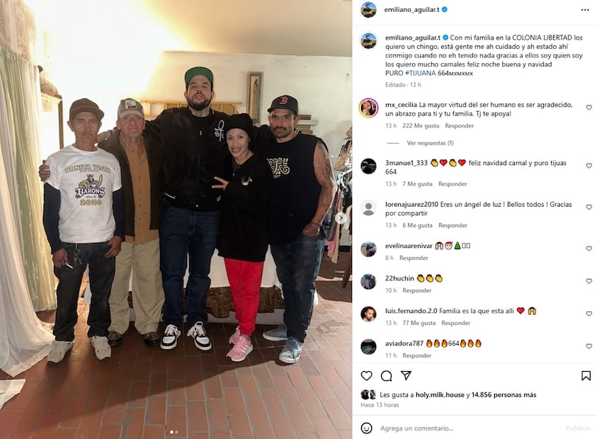 Emiliano Aguilar pasó la Noche Buena en la colonia Libertad, en Tijuana, Baja California. 
<p>Foto: Instagram