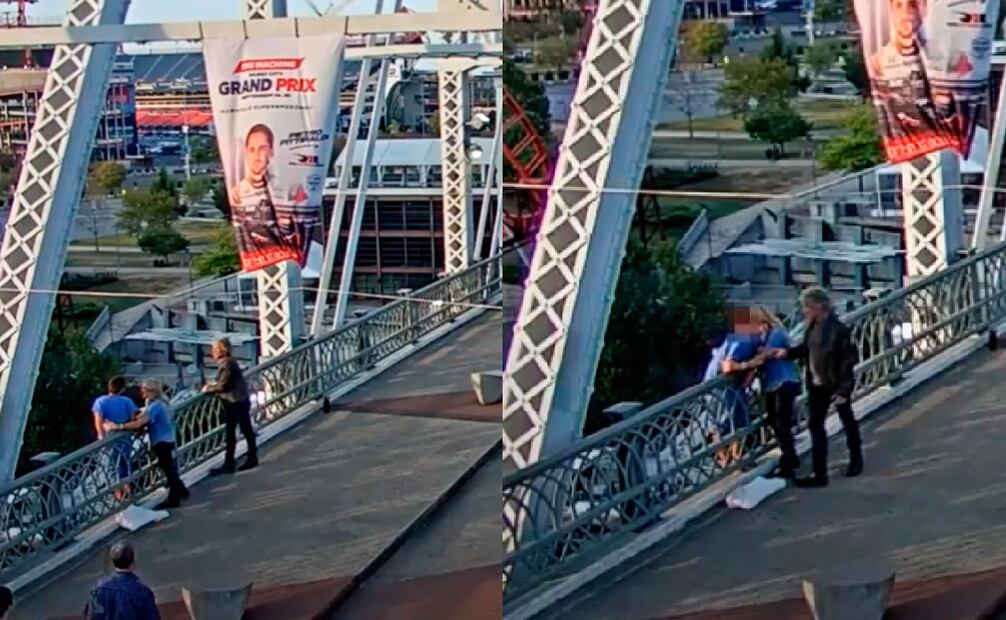 El legendario rockero corrió a auxiliar a una mujer que colgaba de un puente peatonal. Foto: YouTube Departamento de policía de Nashville