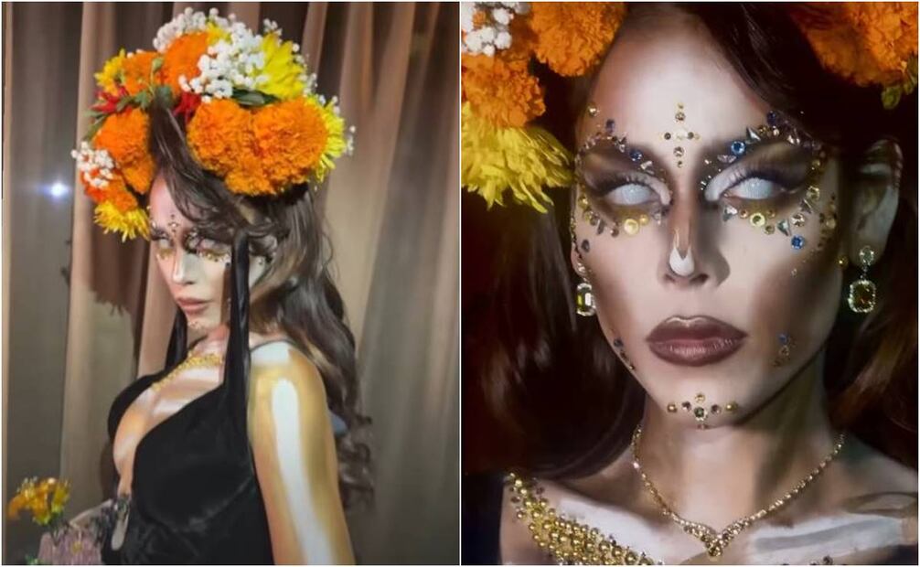 Danna se disfraza de Catrina en evento anual de Halloween de Heidi Klum.