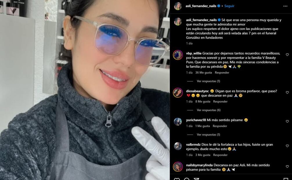 Muere la influencer y manicurista Asli Fernández. Foto: Captura de video