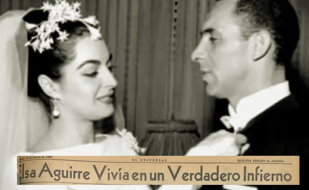 Elsa Aguirre el día de su boda con Armando Rodríguez Morado, con quien vivió violencia. Foto: Hemeroteca EL UNIVERSAL.