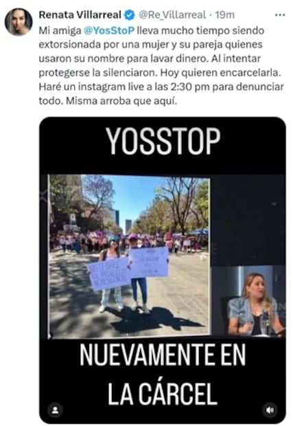 La noticia de la detención fue confirmada por el círculo cercano de la influencer. Foto: Captura de pantalla.