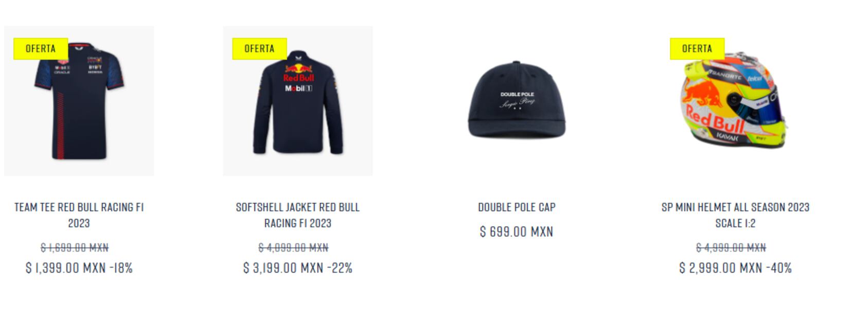 Descuentos en la tienda oficial de Checo Pérez