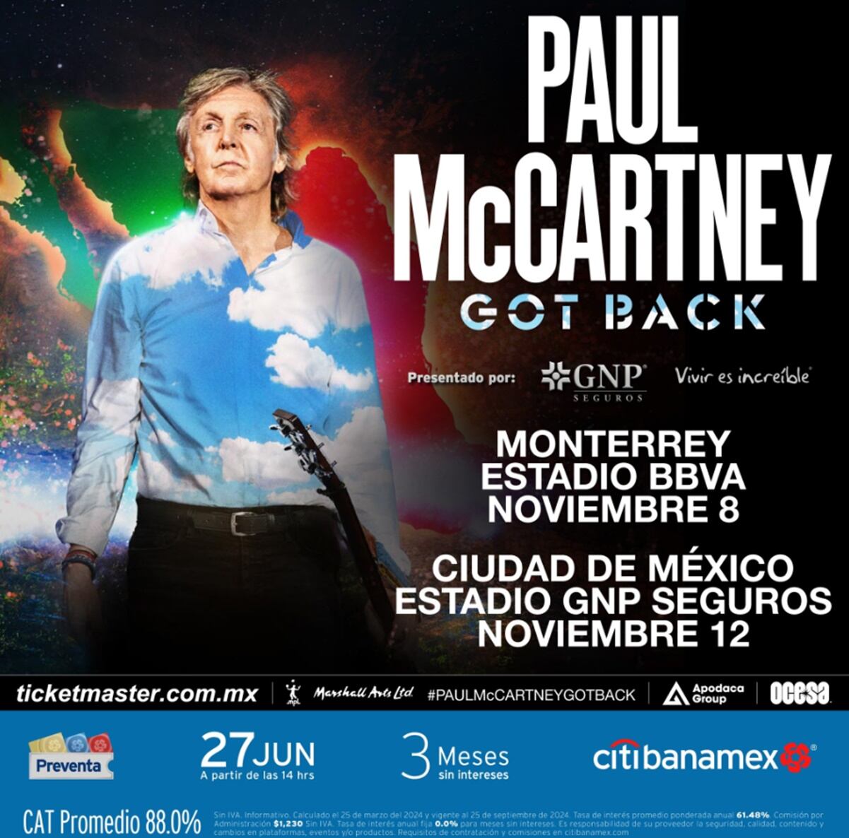 Paul McCartney anuncia su regreso a México.
Foto: X