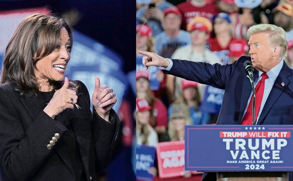 - Kamala Harris, candidata presidencial demócrata, en Allentown, Pennsylvania. - Donald Trump, candidato presidencial republicano, en Raleigh, Carolina del Norte. Fotos: Susan Walsjh | AP / Evan Vucci | AP