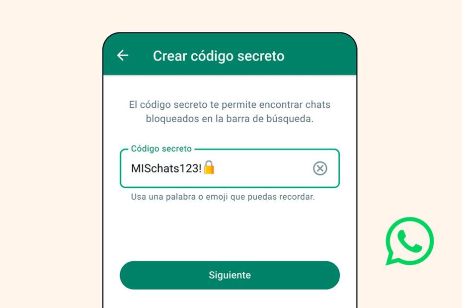 Código secreto en WhatsApp. Foto: Captura de pantalla / EL UNIVERSAL