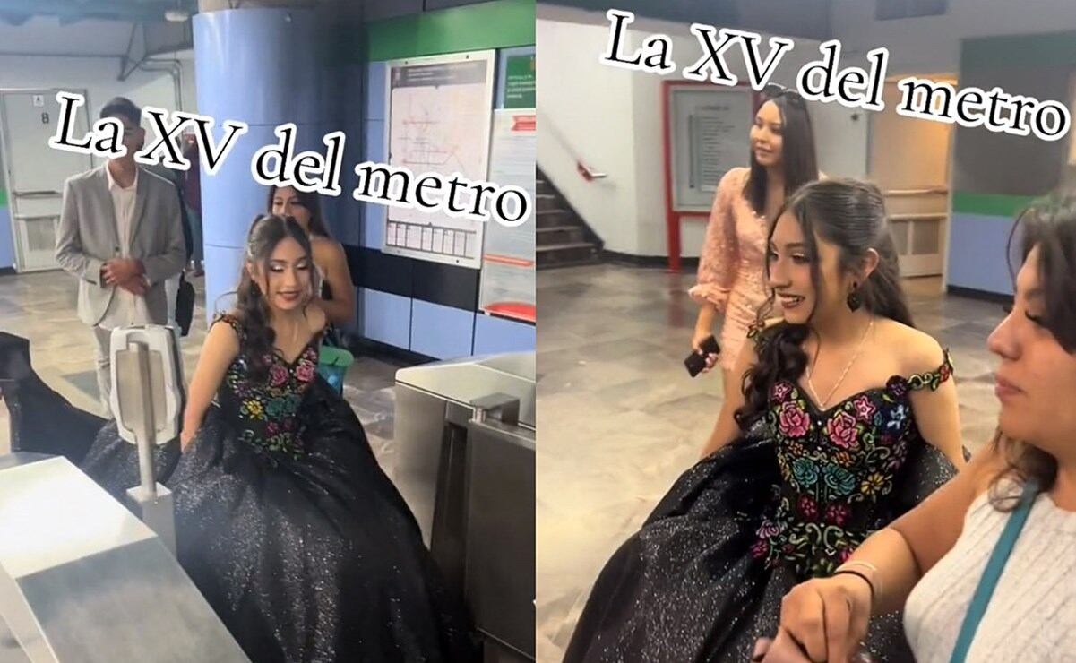 En limusina naranja! Quinceañera llega a su fiesta en Metro de la CDMX y es  viral en TikTok